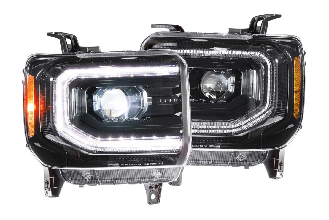 Morimoto XB LED Headlight Upgrade Housing, Fits 2014-2018 GMC Sierra, Plug and Play Replacement, DOT Approved LED Assembly with Switchback Sequential Turn Signals Pair of Headlights (LF544)