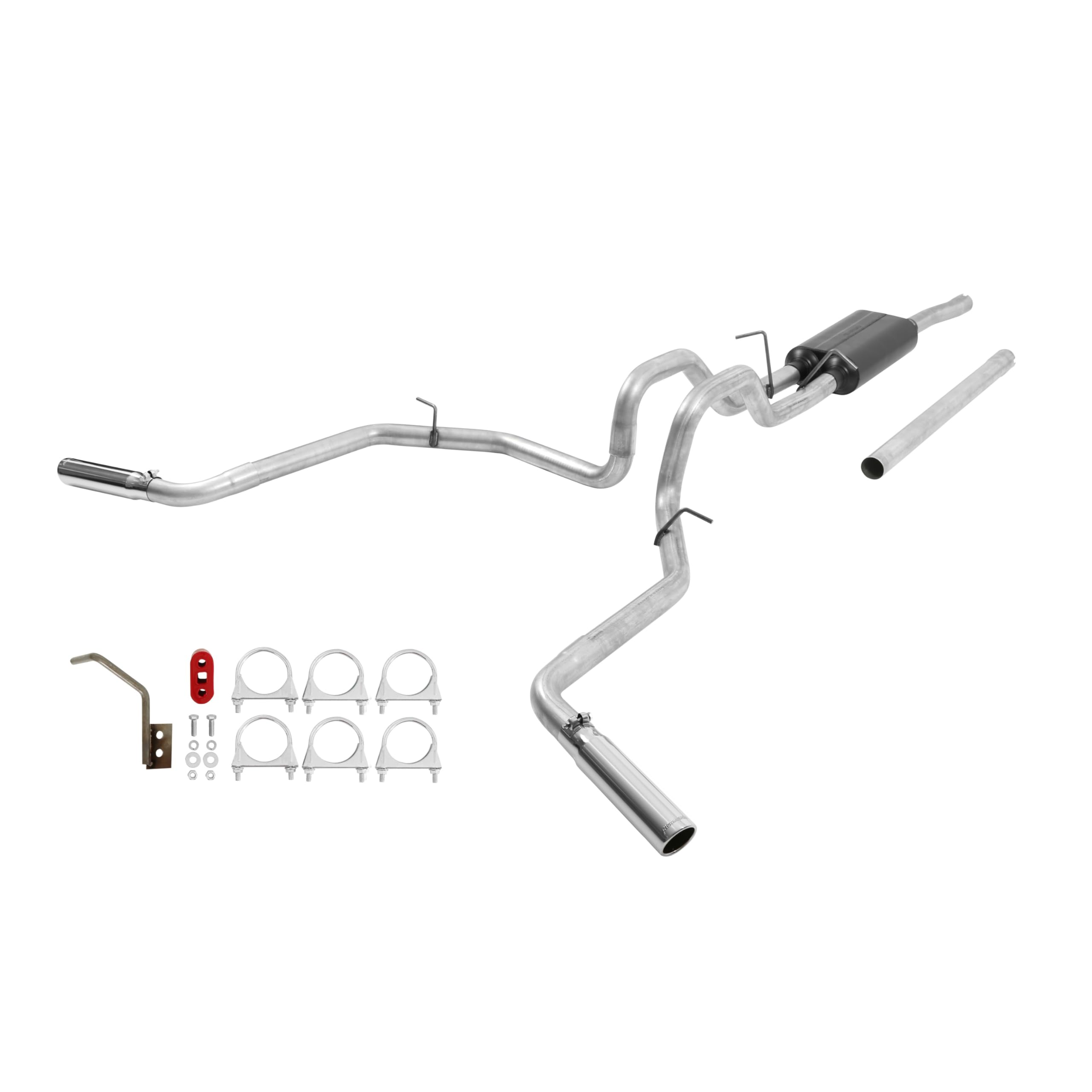 Flowmaster 17472 Cat-Back Exhaust Kit Dual 2.5 Inch Aluminized Steel 3 Inch Polished 304 Stainless Steel Tips Compatible with 1998-2003 Ford F-150 truck with 4.6L or 5.4L engine