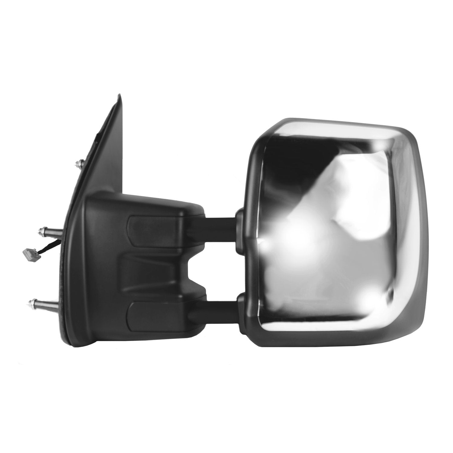 Driver Side Fit System 68124N Towing Mirror for Nissan NV 1500, 2500, 3500, extendable, Textured Black w/Chrome Cover, Dual Lens, Foldaway, Heated Power