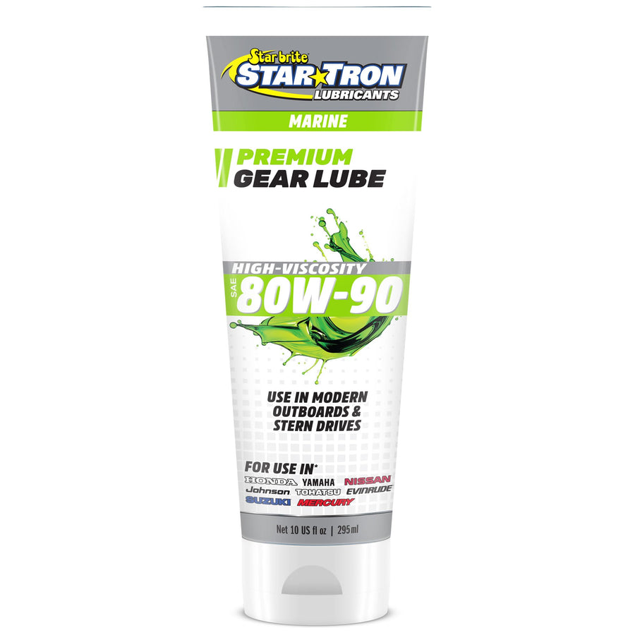 STAR BRITE High Viscosity Star Tron Lower Unit Gear Lube 80W90 - Anti-Wear, Rust & Corrosion Inhibitors, Ideal for Outboard Motors & Stern Drives - 10 OZ (027010)
