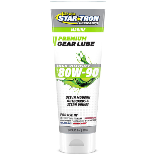 STAR BRITE High Viscosity Star Tron Lower Unit Gear Lube 80W90 - Anti-Wear, Rust & Corrosion Inhibitors, Ideal for Outboard Motors & Stern Drives - 10 OZ (027010)
