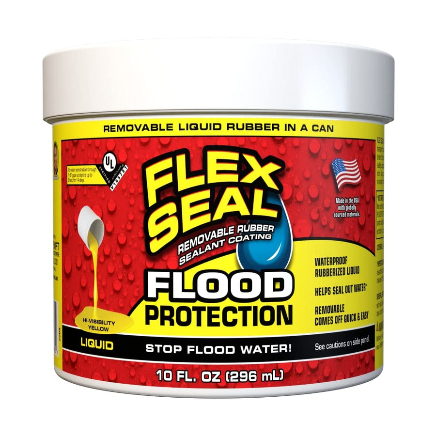 Flex Seal Liquid Flood Protection, Waterproof Rubberized Liquid, 10 oz, Removable, Use on Windows, Doors, Garage Doors, Seams, Casings, Thresholds, Conduits, Vents, Ducts, and More
