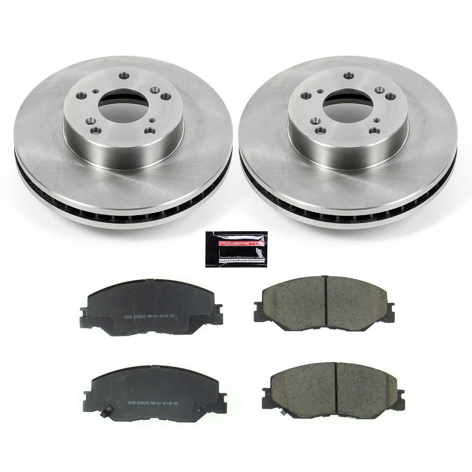 Power Stop KOE8318 Front Replacement Brake Kit-OE Brake Rotors & Ceramic Brake Pads For Honda Civic 2022, Honda Insight 2019-2022 [Model Specific]