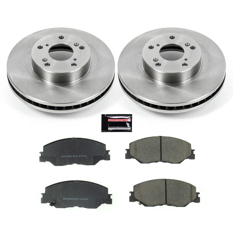 Power Stop KOE8318 Front Replacement Brake Kit-OE Brake Rotors & Ceramic Brake Pads For Honda Civic 2022, Honda Insight 2019-2022 [Model Specific]
