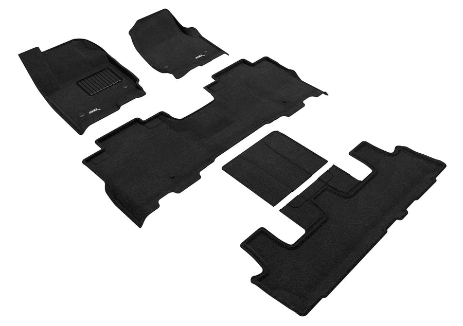 3D MAXpider Custom Fit All-Weather Carpeted Floor Mats for 2018-2021 Ford Expedition Elegant Series (1ST 2ND 3RD Row)