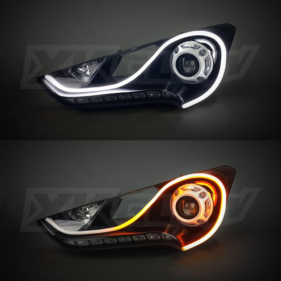 XKGLOW 24inch XK043001-24 - 2pc Sequential Switchback LED Strip Kit DRL Turnsignal for Headlights