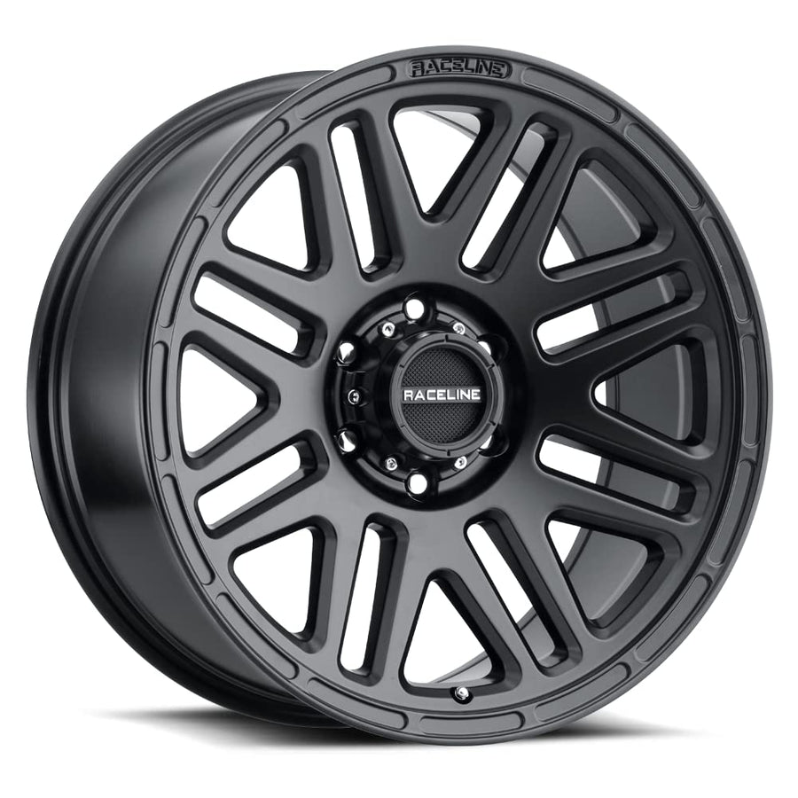 17X8.5"6X120 Raceline Wheels OUTLANDER Wheel Black +18mm Offset/(5.46"B/S) Aluminum Passenger Car Wheels, Full Size Replacement Black Car Rims