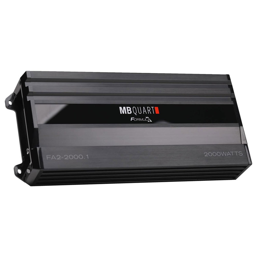 MB Quart 2,000 Watt Formula Mono 1 Ohm Stable Full Range Class Q1 Car Audio Mobile Amplifier with Bass Remote, FA2-2000.1, Black