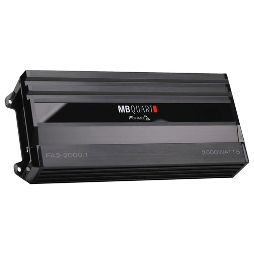 MB Quart 2,000 Watt Formula Mono 1 Ohm Stable Full Range Class Q1 Car Audio Mobile Amplifier with Bass Remote, FA2-2000.1, Black