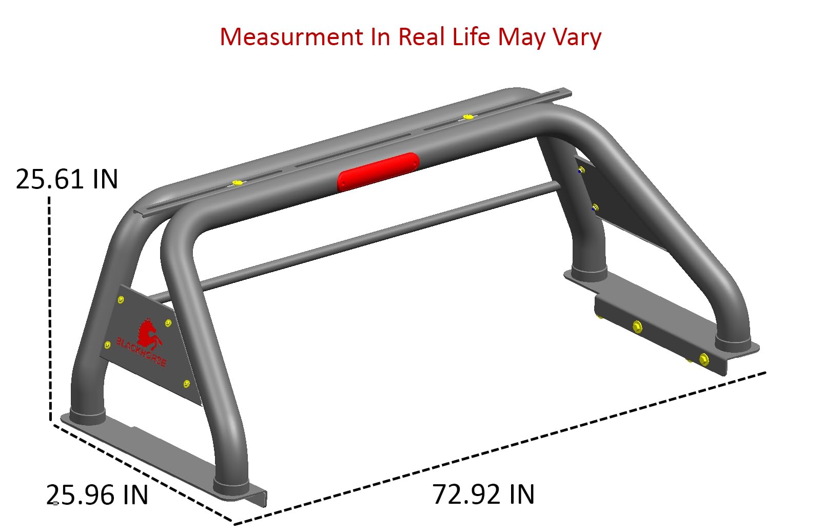 Off Road Black Horse Classic Roll Bar Stainless Steel Compatible with 1999-2023 Ford F-250 Super Duty|1999-2023 Ford F-350 Super Duty|1999-2023 Ford F-450 Super Duty-RB015SS