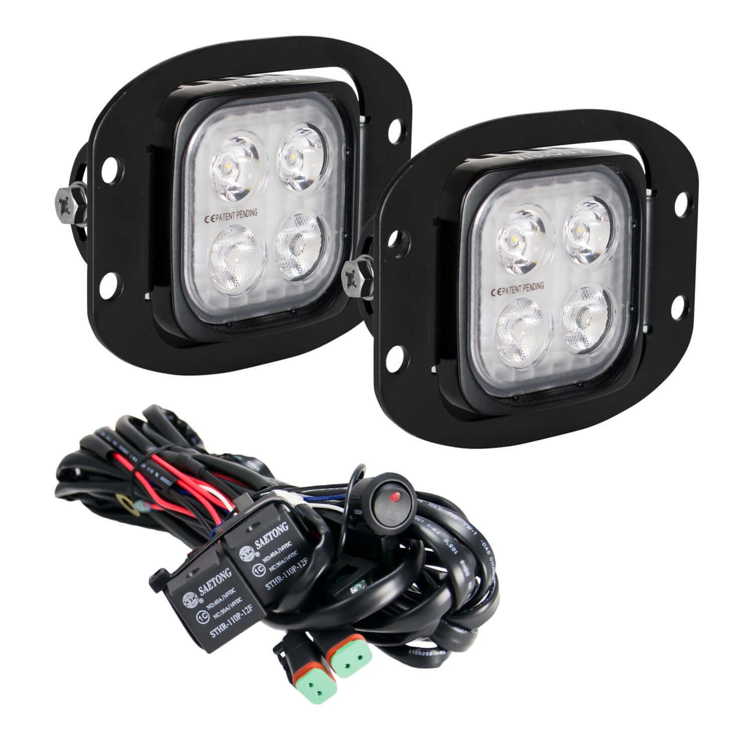 Complete Driving Light Kit Flush Mount And Harness M4M Bracket