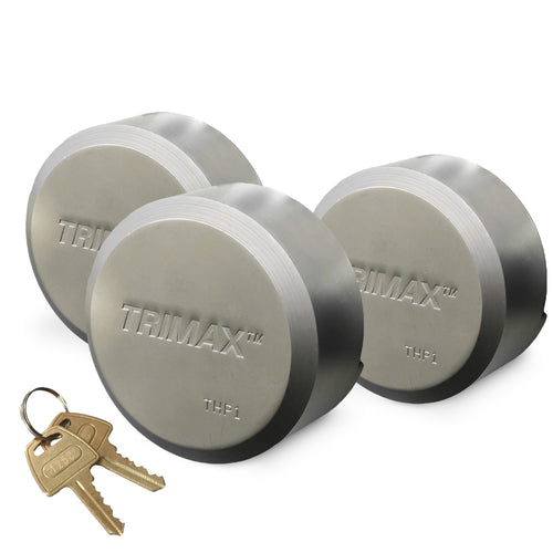 Trimax THP3XL - Door Trailer Lock (3 Pack Keyed Alike) - Shackleless Puck Lock for Trailers, Universal Fit, Weather Resistant