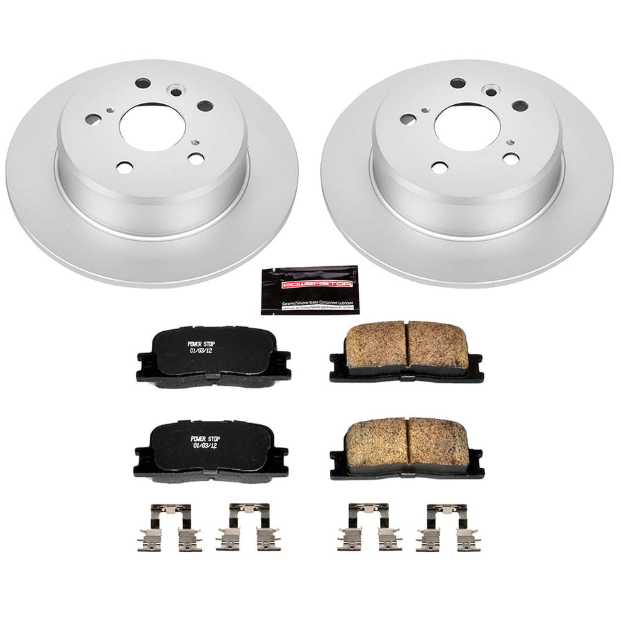 Power Stop Coated Brake Rotor & CRK1069 Ceramic Brake Pads- rear For 2005-2008 Ford F-250 Super Duty | 2005-2011 Ford F-350 Super Duty | 2010 2011 2012 Ford F-450 Super Duty