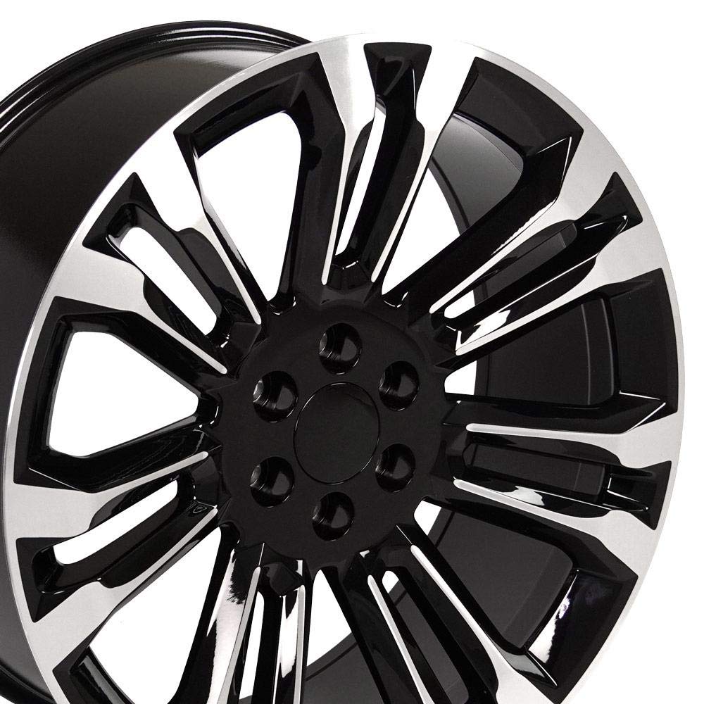 24 Inch OE Wheels CV43B Rim Fits Silverado 1500 Style 6x139.7 24x10 Gloss Black Machined - Hollander 5666 (1)