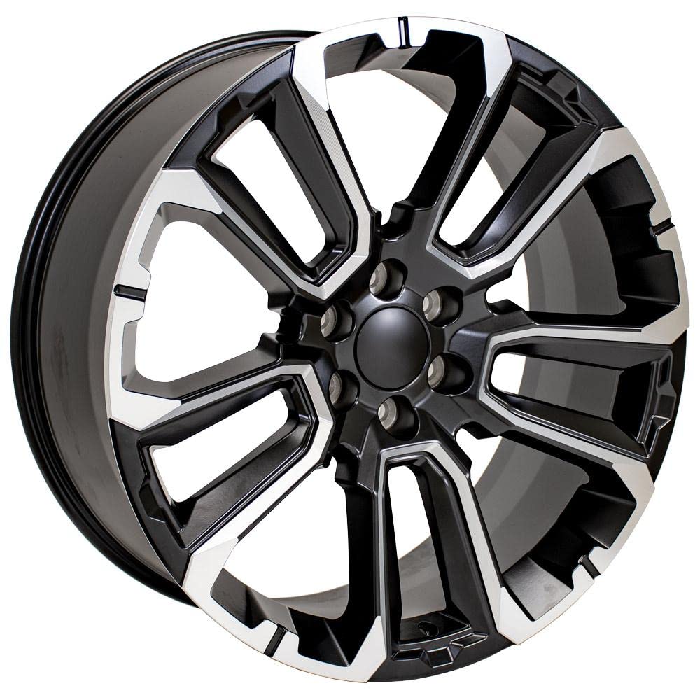 24 Inch OE Wheels CV68 Rim Fits Suburban 1500 High Country Style 6x139.7 24x10 Satin Black with Milled Edge - Hollander 14088 (1)