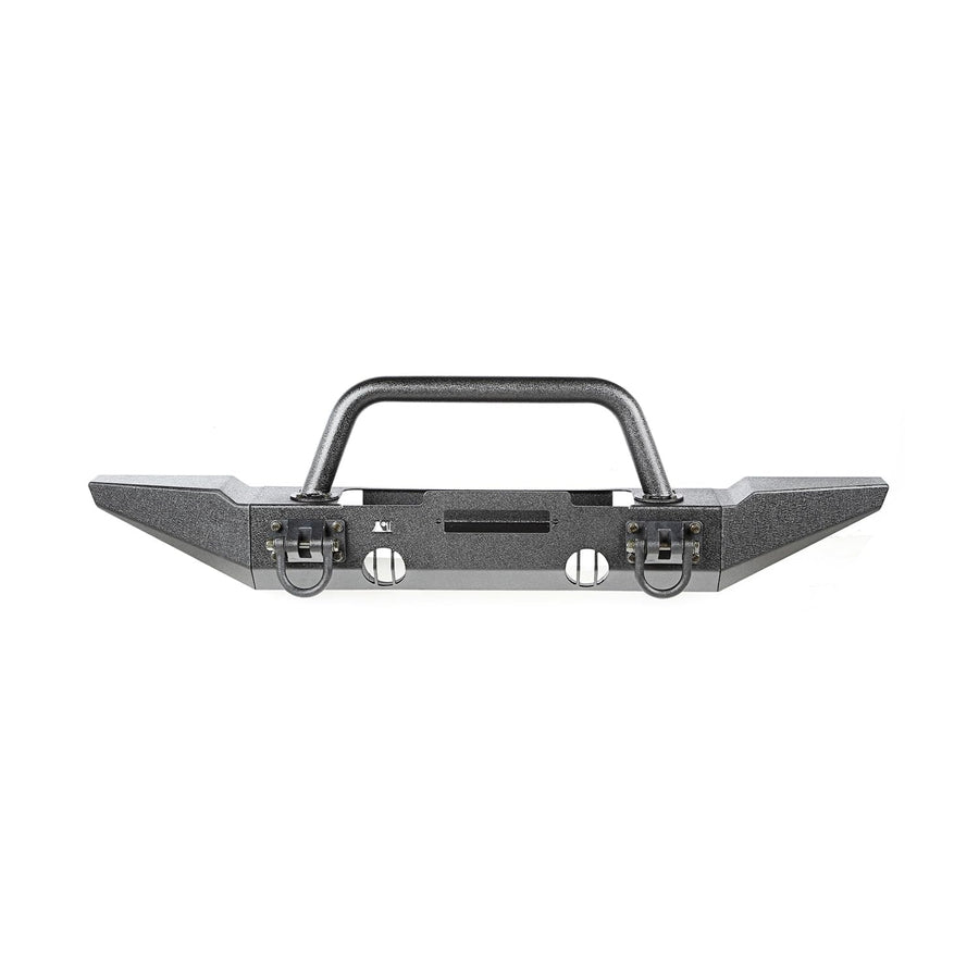 XHD Rugged Ridge Bumper, Front | Modular Full Width w/ Overrider, Steel, Textured Black | 11540.57 | Fits 1976-1986 Jeep CJ; 1987-2006 Jeep Wrangler YJ/TJ