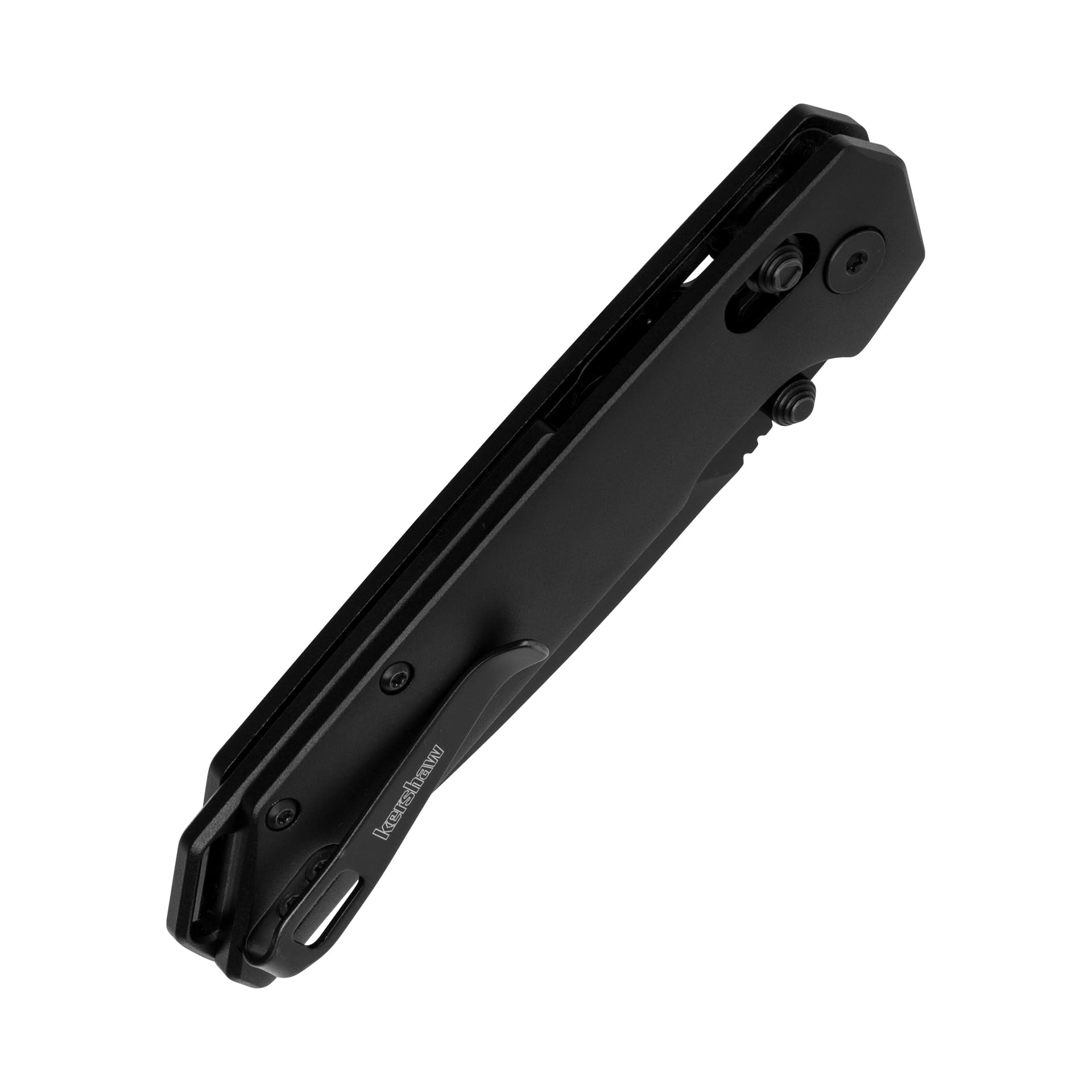 Kershaw Folding Pocket Knife Black Iridium, Sleek 3.4 inch D2 Steel Blade, DuraLock Locking Mechanism, Aluminum Handle, Designed in the USA