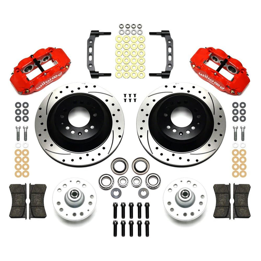 140-12275-DR WILWOOD FNSL6R Front Hub & 1PC Rtr Kit,12.88",Dril -Red 74-80 Pinto/Mustang II Disc Spindle only