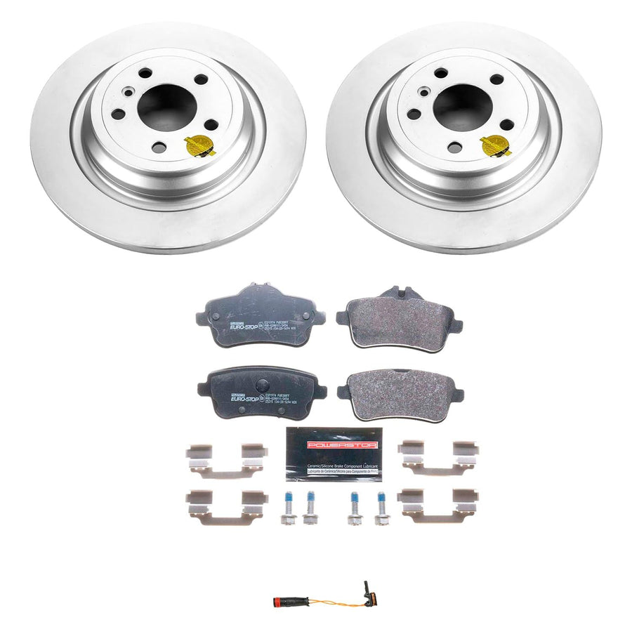 Euro-Stop Power Stop ESK7440 Rear Brake Kit- Coated Brake Rotors & Ceramic Brake Pads For Mercedes-Benz GLE300d, Mercedes-Benz GLE350, Mercedes-Benz ML, Mercedes-Benz ML350 [Model Specific]