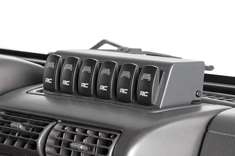 6 Button Rough Country Multiple Light Controller for 97-06 Jeep TJ/LJ - 70956 , Black