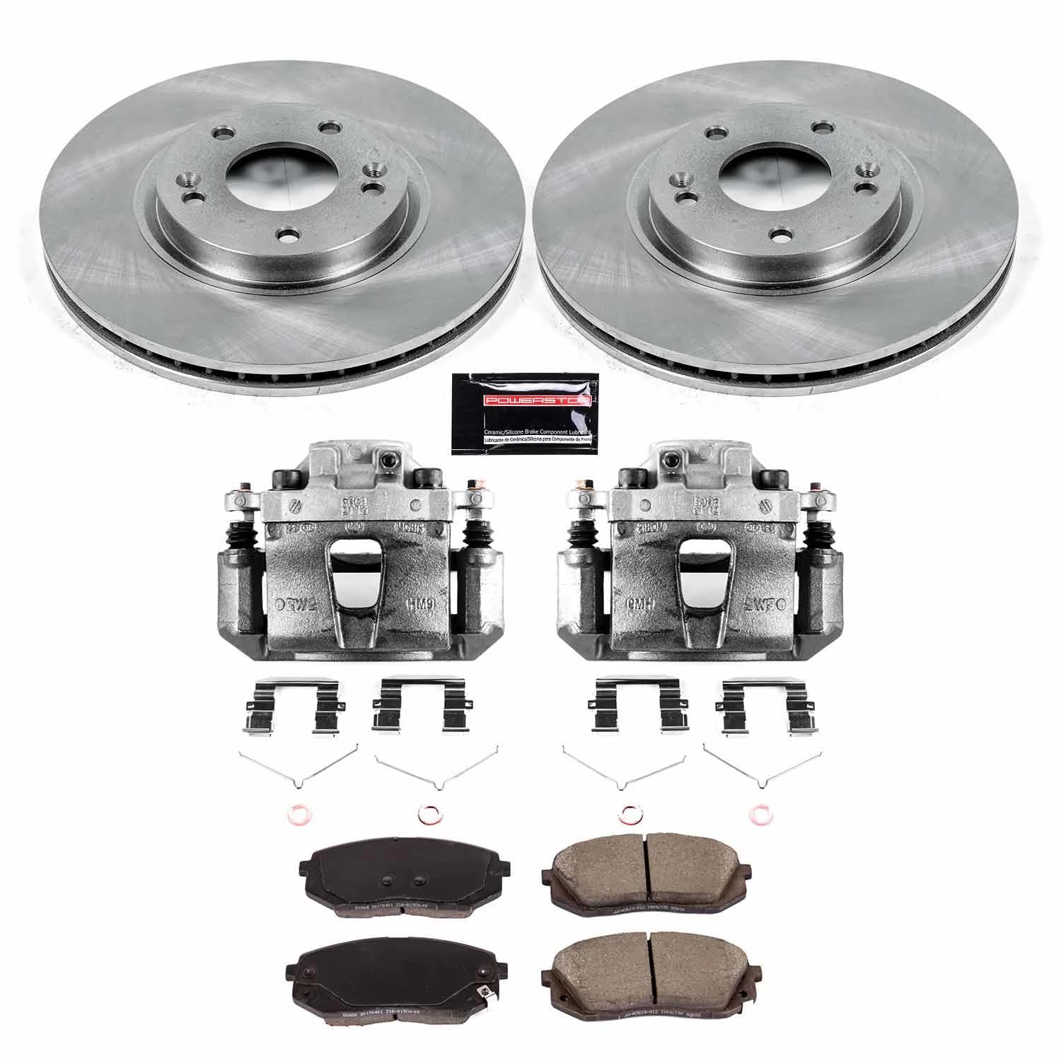 Power Stop KCOE8621 Front Brake Caliper Kit- Brake Pads, Brake Rotors & Calipers For Kia Optima 2017 [Model Specific]