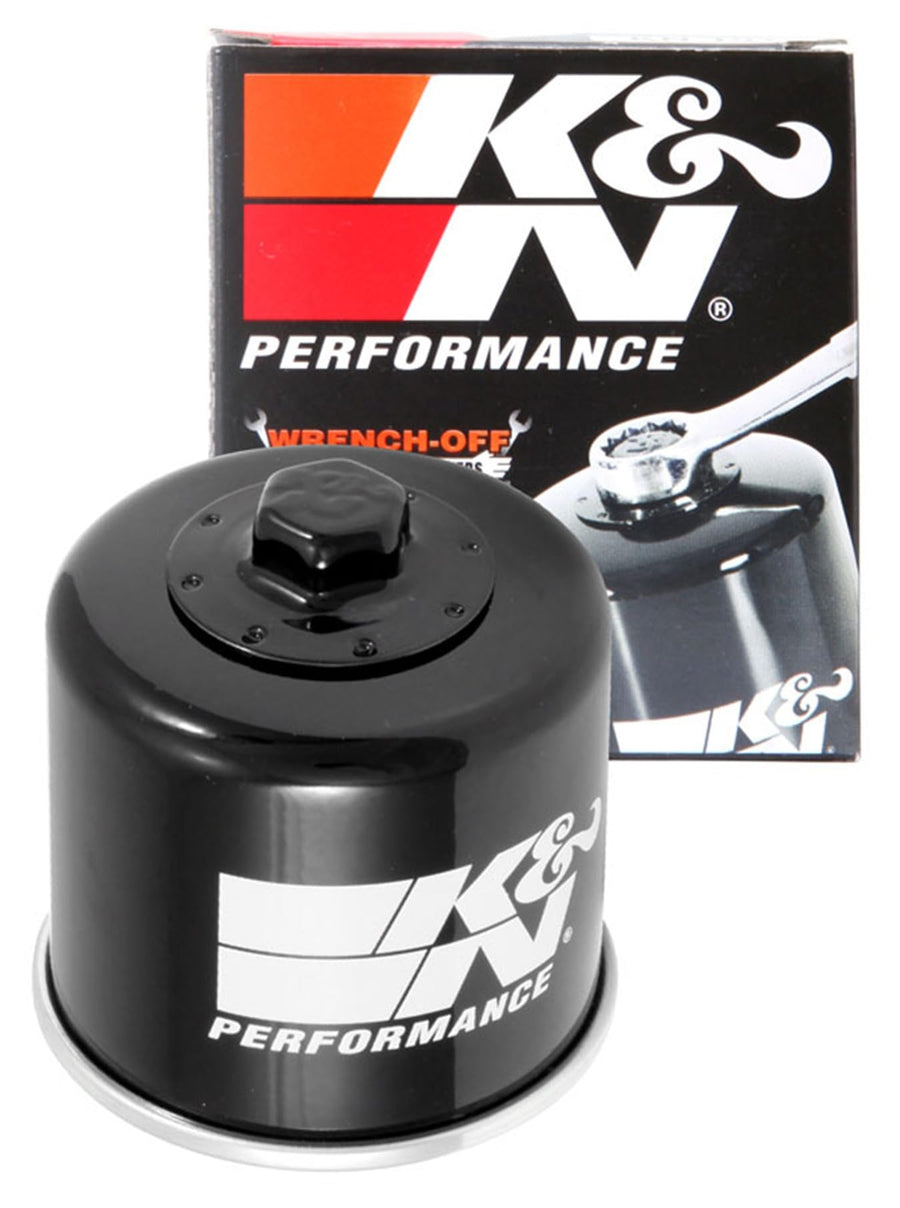 K&N Oil Filter Motorcycle: High Performance, Premium, Designed to be used with Synthetic or Conventional Oils, Wrench Off Nut: Fits Select Triumph, Peugeot Vehicles, KN-191