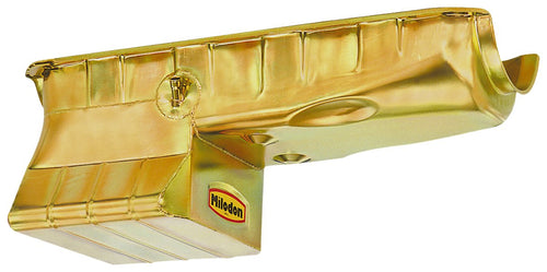 Gold Zinc Plated Milodon 30950 Steel, Street and Strip Oil Pan for Big Block Chevy