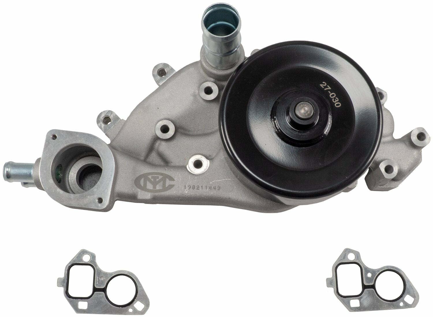 Melling Water Pump, Black Pulley, Mechanical, 4.73 in Hub Height, Aluminum, Natural