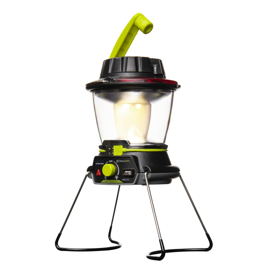 600 Lighthouse Multi Functional Adjustable Light Perfect for Camping, Outdoor Events, or Emergency use Lumens USB Charging of Phones and Small Devices Long-Lasting Lithium Battery.