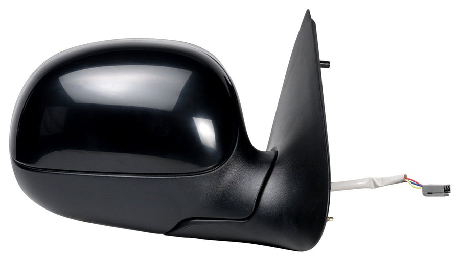 Fit System Side Passenger Mirror for Ford F150, F250 LD Pick-Up, Black, w/PTM Cover, Foldaway, Power