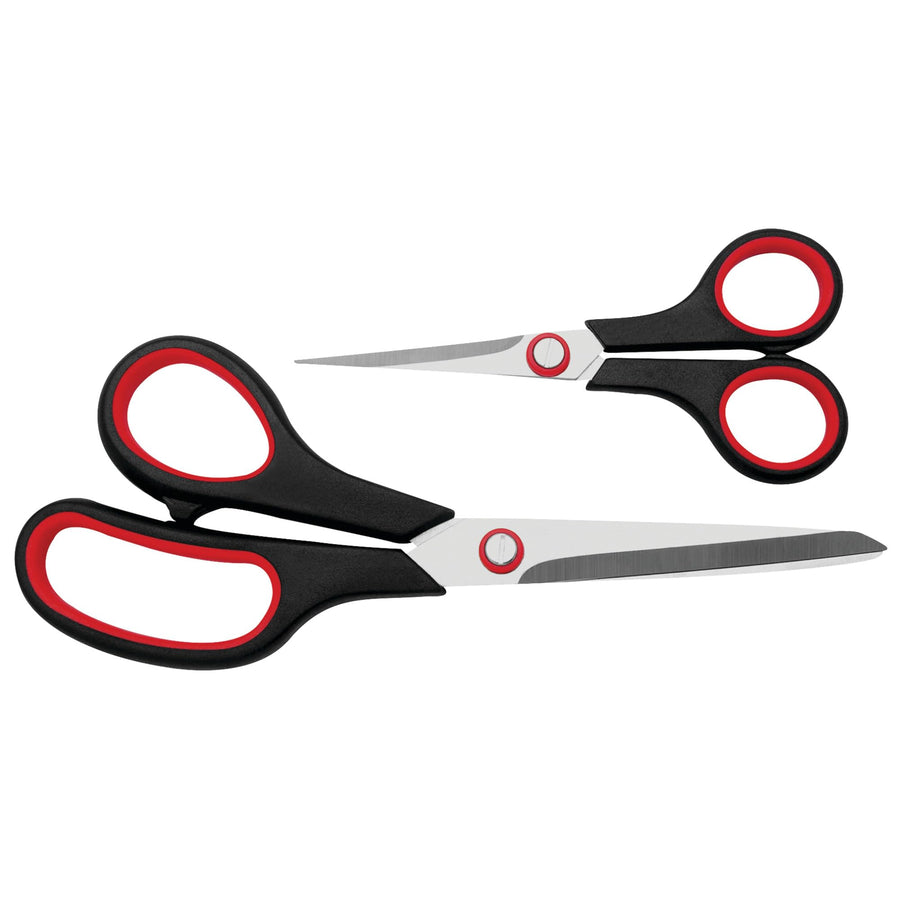 Comfort Grip Handle Performance Tool 1448 Scissors Set - Stainless Steel for Long Life - Non-Slip for Home or Professional Use - Two Pack