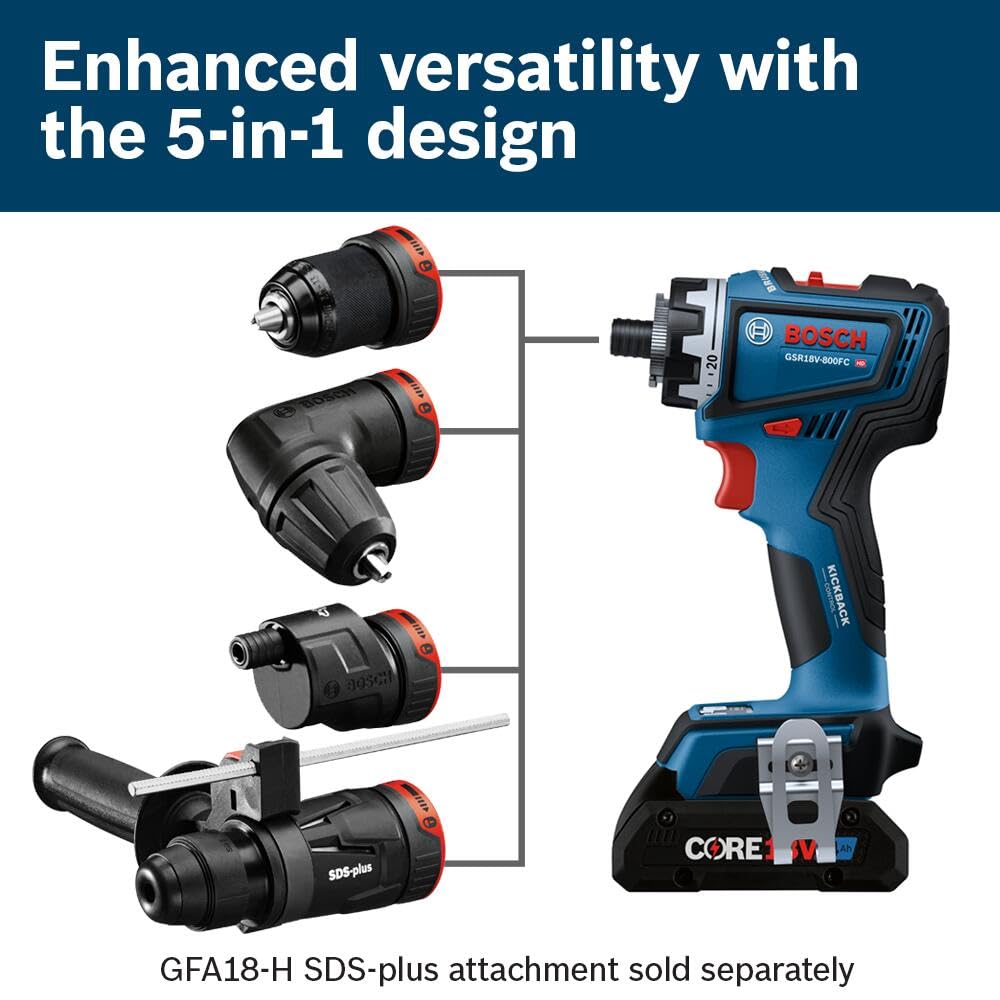 18V BOSCH GSR18V-800FCB24 Drill/Driver with 5-In-1 Flexiclick® System and (1) CORE18V® 4 Ah Advanced Power Battery