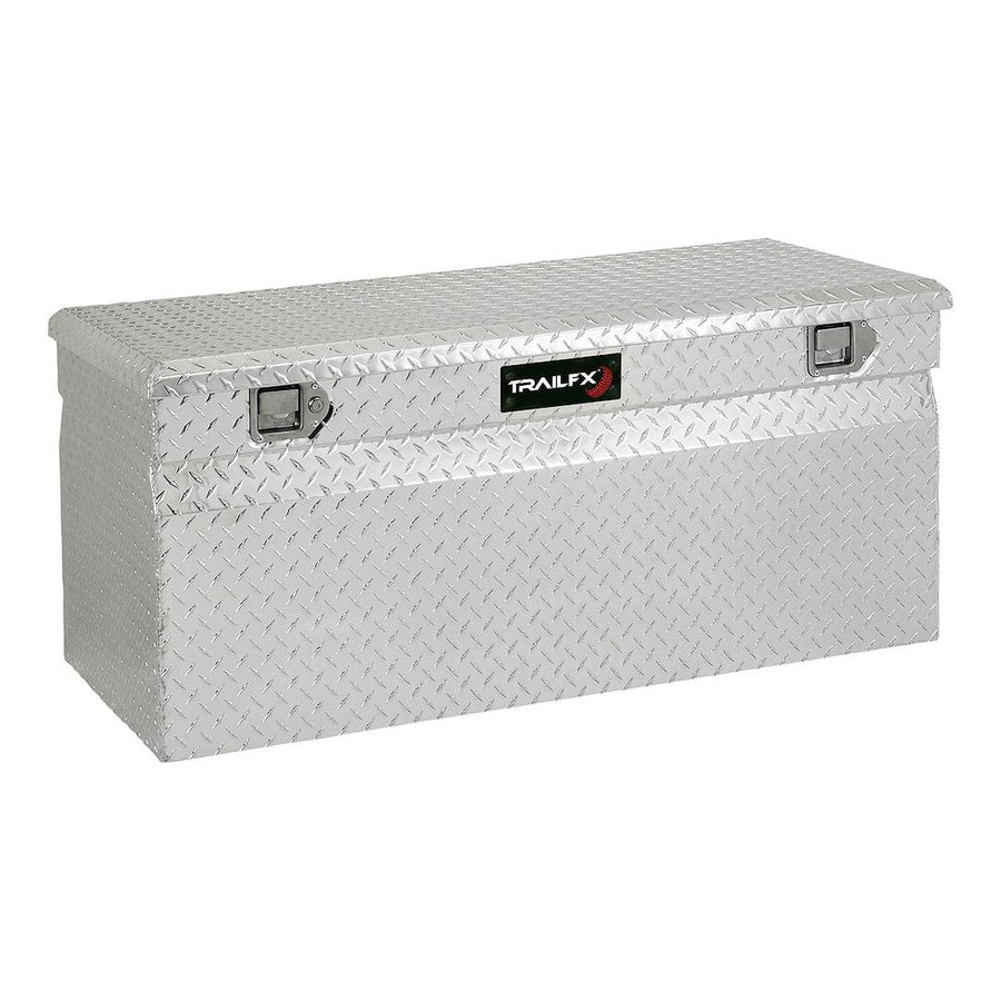 Tool Box Trailfx Single Lid Chest with Struts, Polished 16-Gauge Diamond Tread Aluminum 13.3 Cubic Foot Capacity 48 Inch Length x 24 Inch Width x 20 Inch Height Bright Finish 151481