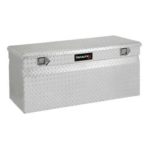Tool Box Trailfx Single Lid Chest with Struts, Polished 16-Gauge Diamond Tread Aluminum 13.3 Cubic Foot Capacity 48 Inch Length x 24 Inch Width x 20 Inch Height Bright Finish 151481