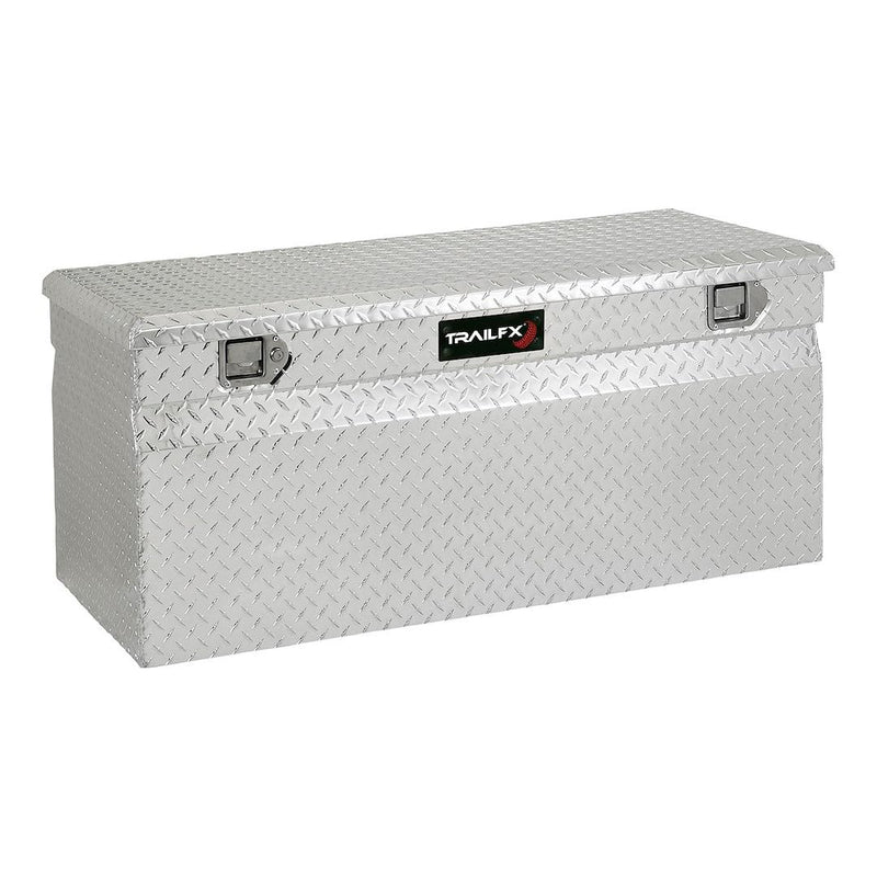 Tool Box Trailfx Single Lid Chest with Struts, Polished 16-Gauge Diamond Tread Aluminum 13.3 Cubic Foot Capacity 48 Inch Length x 24 Inch Width x 20 Inch Height Bright Finish 151481