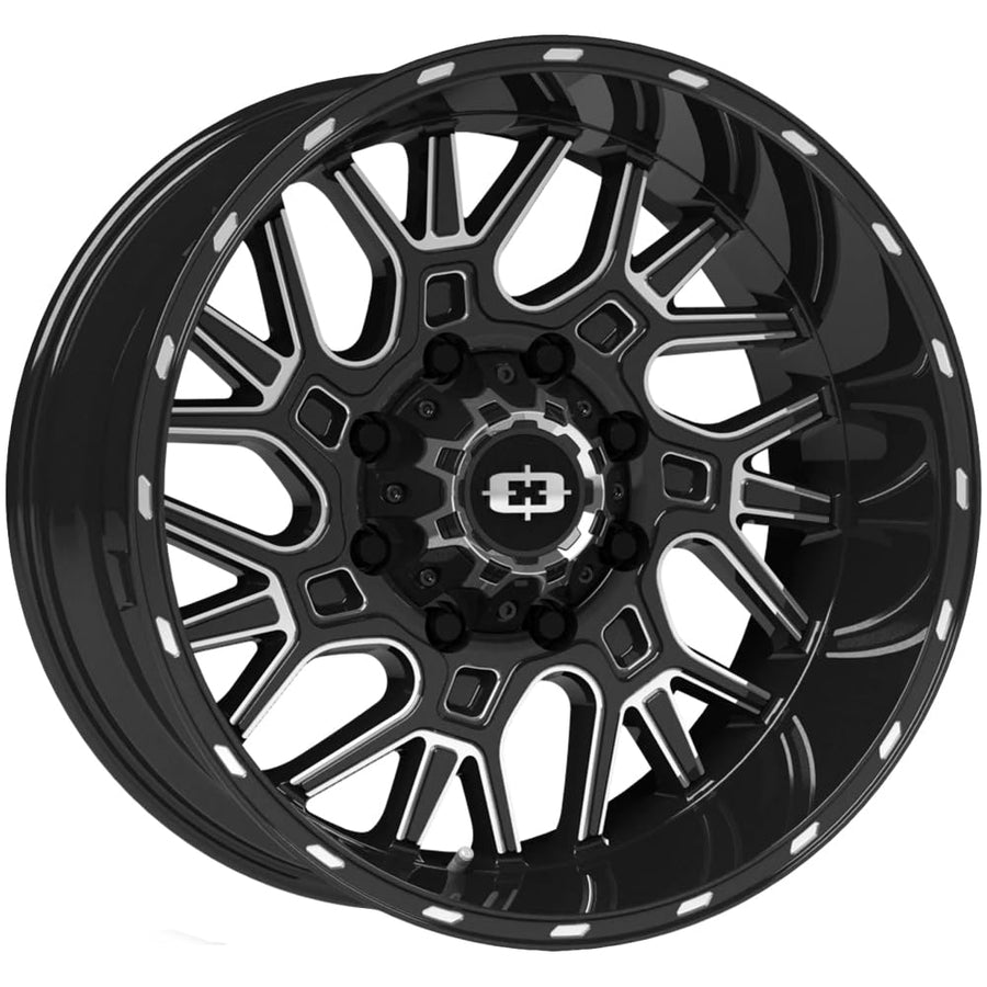 22x14 Vision Brawl 8x6.5" -76mm Black/Milled Wheel Rim 22" Inch