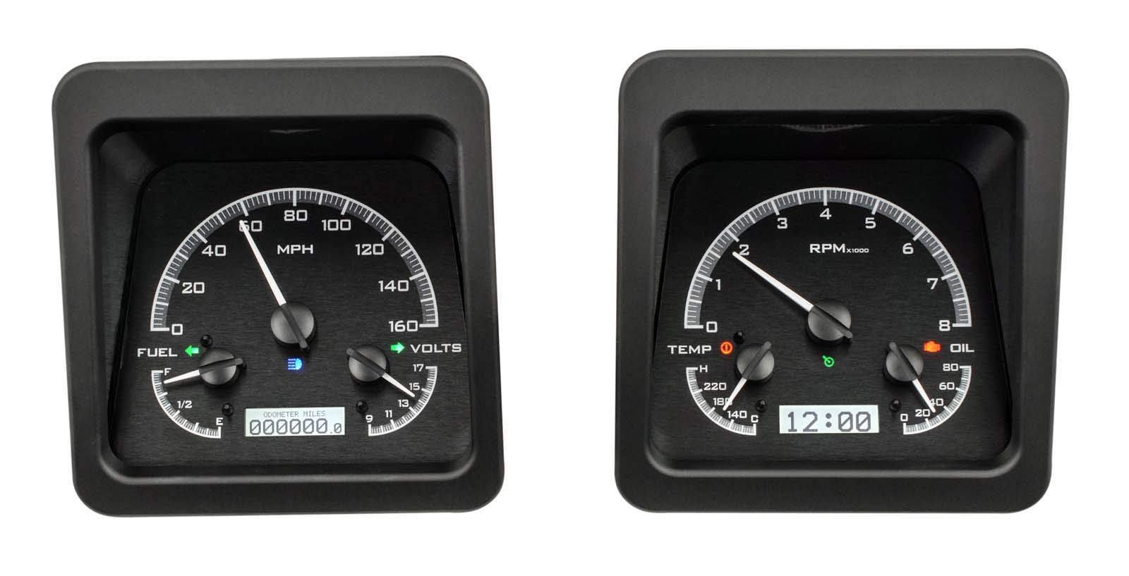Dakota Digital VHX-69C-CAM-K-W 69 Chevy Camaro Instruments Analog Dash Gauges Black Alloy White