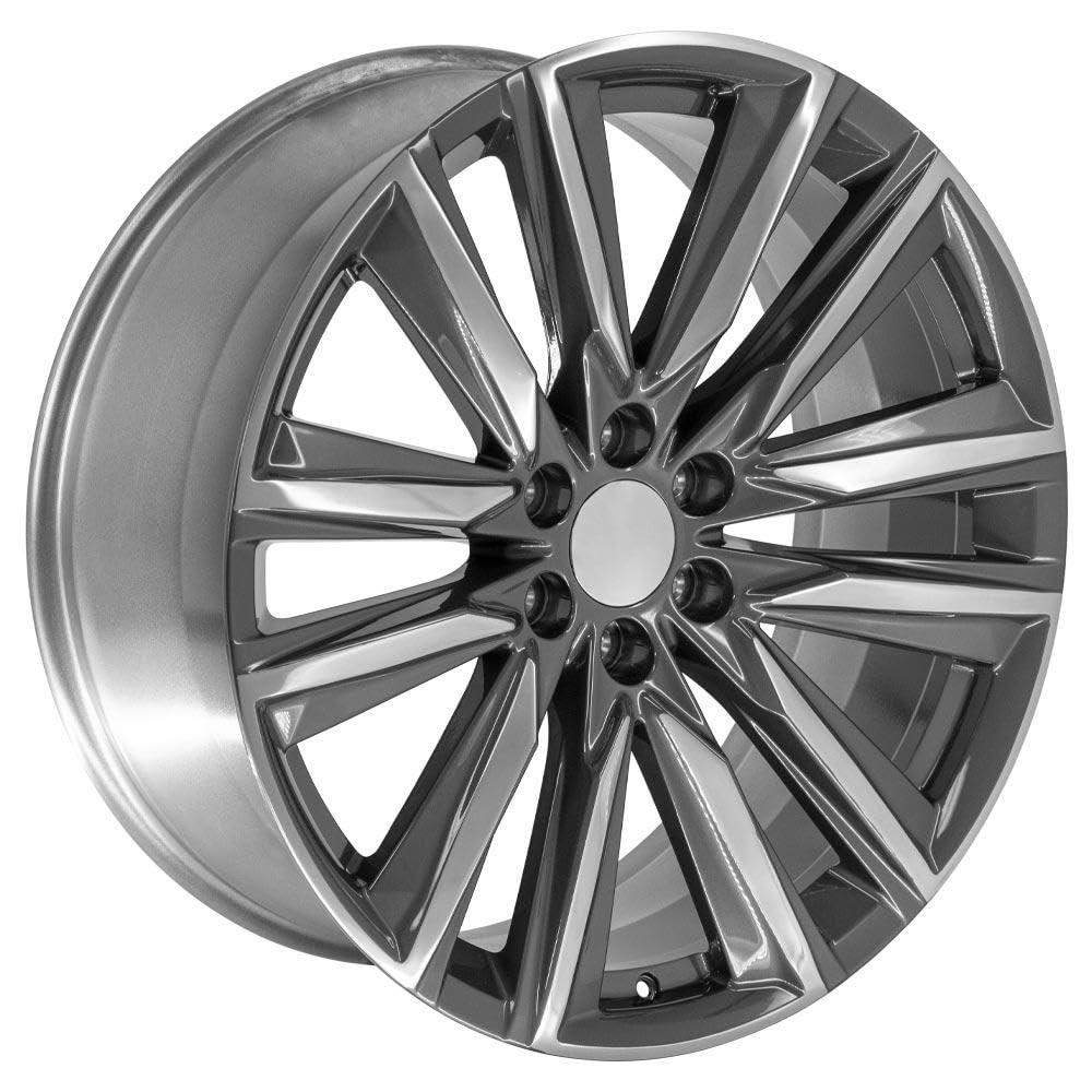 24 Inch OE Wheels CA91 Rim Fits Escalade Sport Style 6x139.7 24x10 Gloss Gunmetal with Polished Face - Hollander 4869 (1)