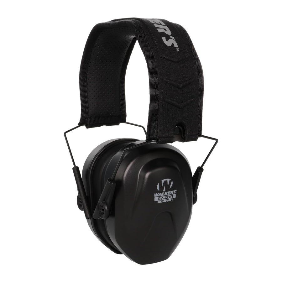 Walker's Noise-Blocking Compact Passive Youth & Women's Hunting Gun Range Shooting Hearing Protection Muff, Comfort Headband w/Metal Wire Frame, Black