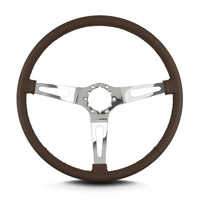 Teardrop Lecarra 66302 15" Polished Thin Grip Brown 3 Spoke
