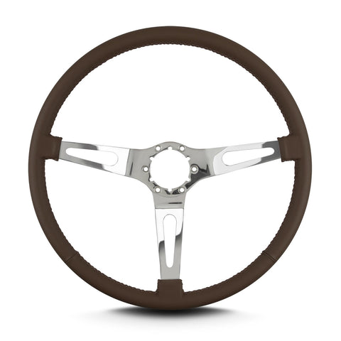 Teardrop Lecarra 66302 15" Polished Thin Grip Brown 3 Spoke