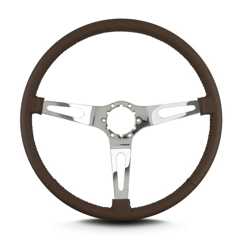 Teardrop Lecarra 66302 15" Polished Thin Grip Brown 3 Spoke