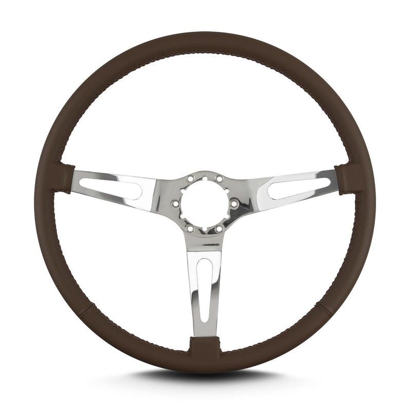 Teardrop Lecarra 66302 15" Polished Thin Grip Brown 3 Spoke