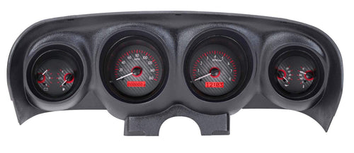 Dakota Digital VHX-69F-MUS-C-R Analog Dash Gauge System Compatible with 1969-70 Ford Mustang Carbon Fiber Red Backlighting
