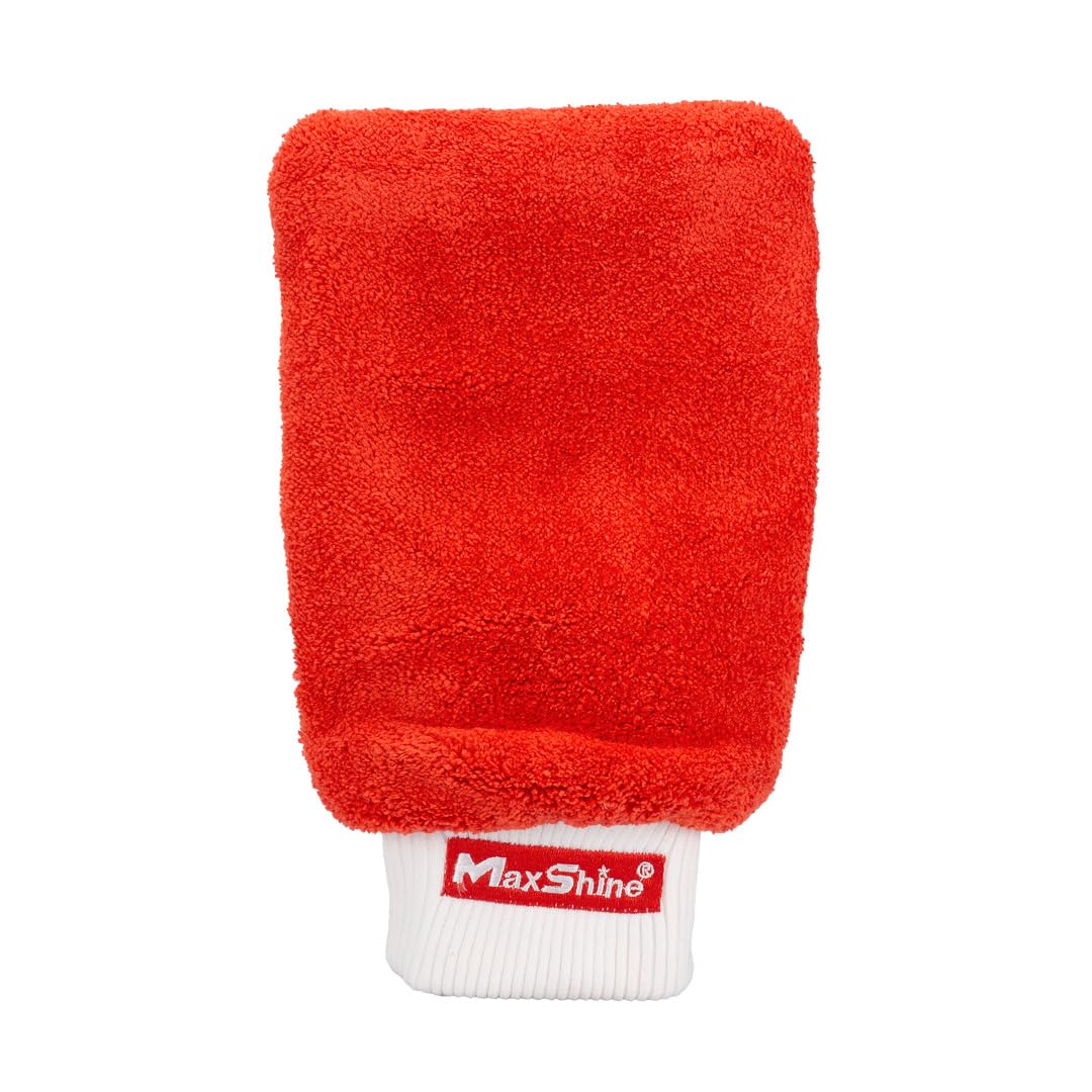 Maxshine Red Clay Washing Mitt Universal for Car Detailing – Microfiber Mitt Removes Contaminants from Paint, Glass, Chrome & Plastic – Clay Bar Alternative for Smooth, Clean Finish