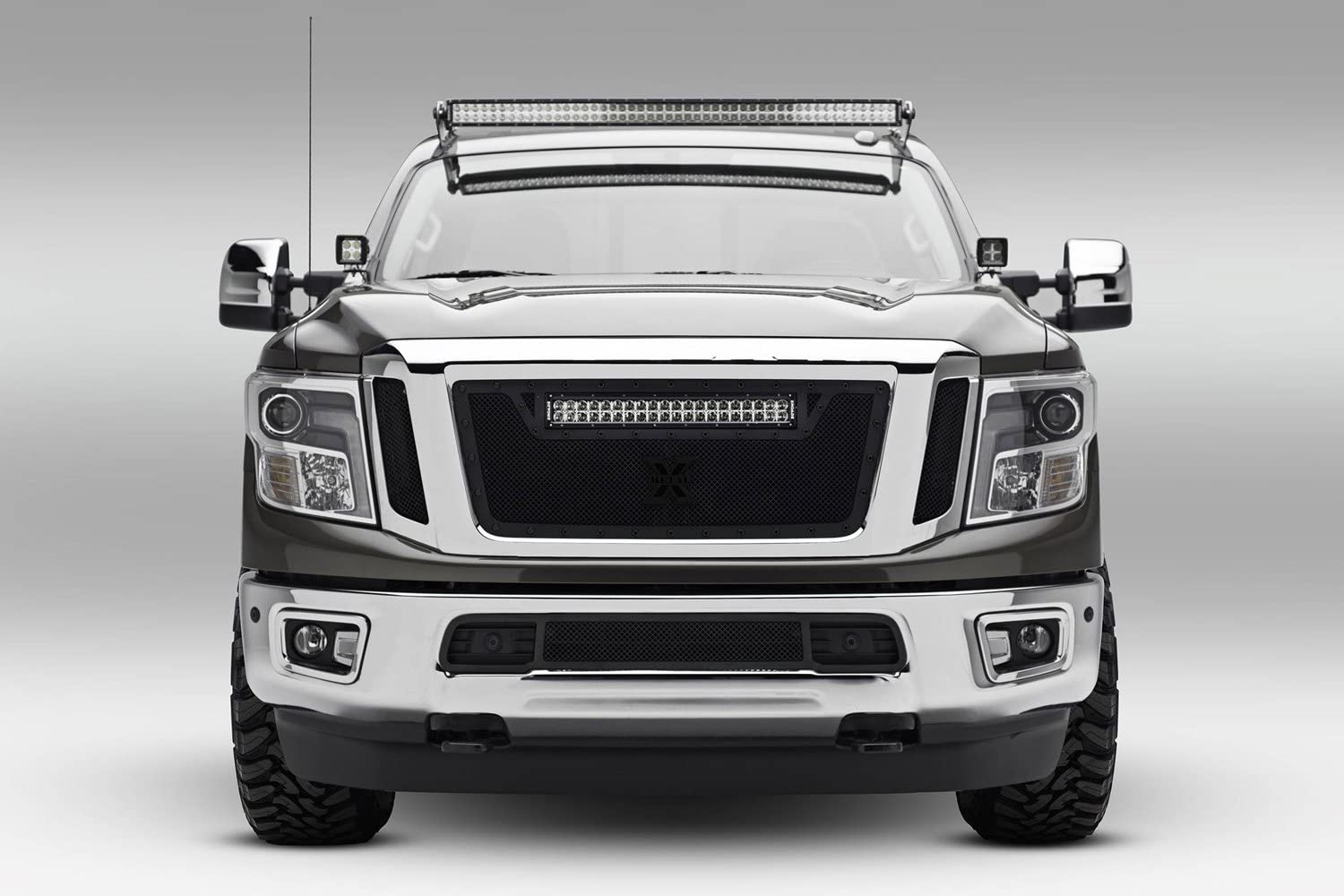 Front Roof LED Mounting Bracket ZROADZ - Compatible w/ 2016-2019 Nissan Titan - to Mount (1) 50 Inch or Similar Style Straight LED Light Bar (Not Included) - PN #Z337181