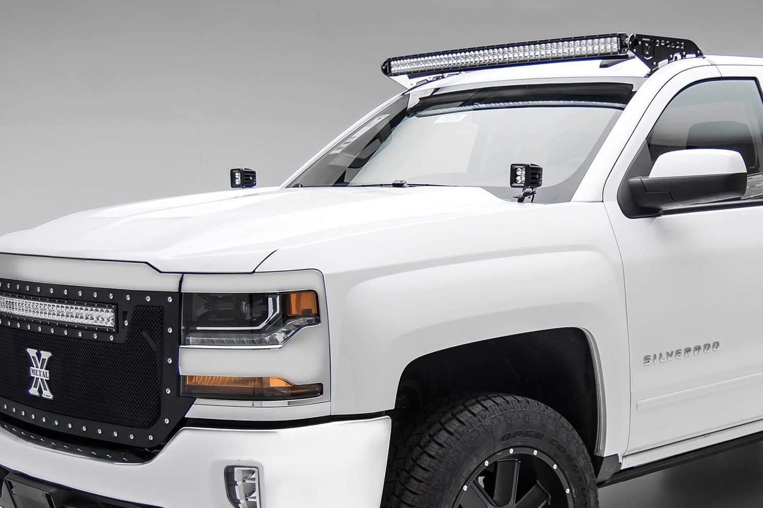 ZROADZ LED Front Roof Mounting Bracket - Compatible w/ 2019-2022 Silverado 1500 - to Mount (1) 50 Inch ZROADZ or Similar Style Curved Light Bar (Not Included) - PN #Z332281