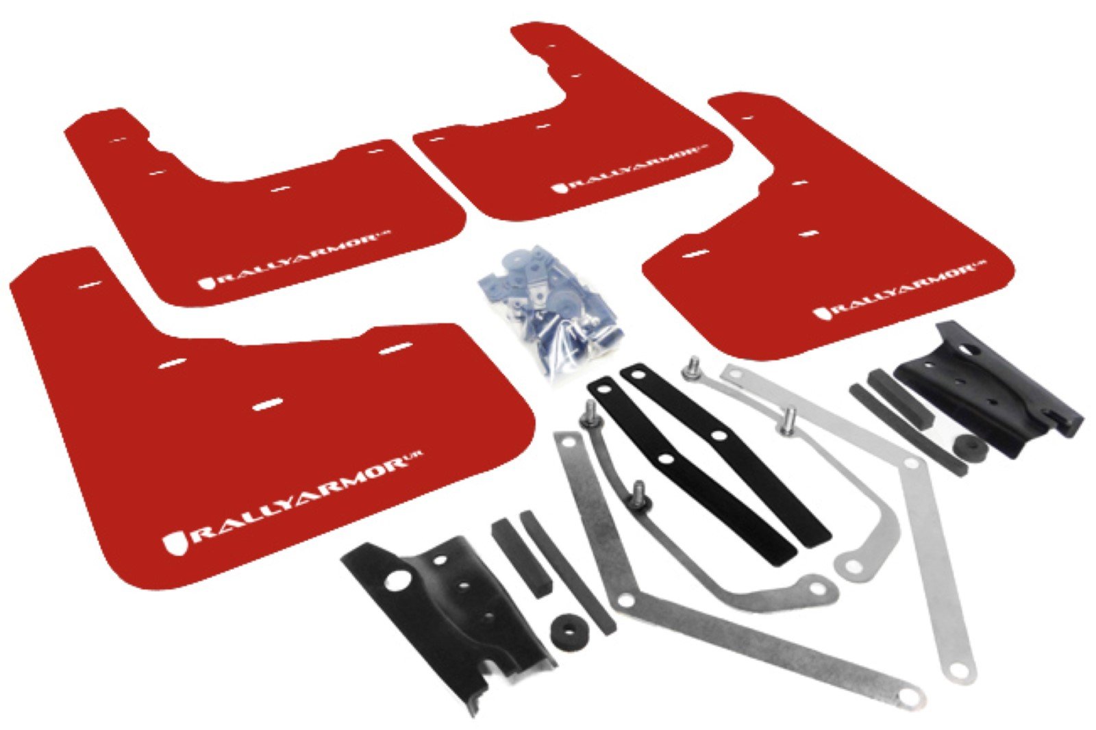 Rally Armor Red, White MF29-UR-RD/WH Mud Flap with Logo (13+ Ford Fiesta ST), 1 Pack