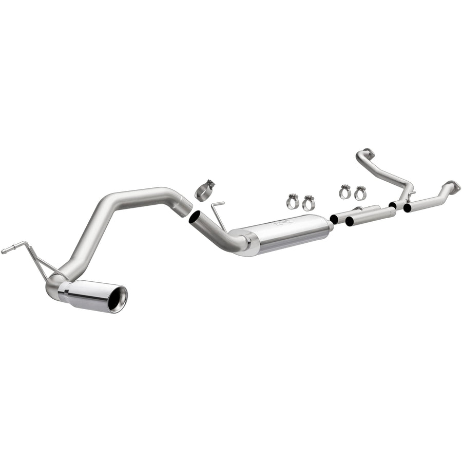 Cat-Back MagnaFlow Performance Exhaust System 19421 - Street Series, Stainless Steel 3in Main Piping, Single Passenger Side Rear Exit, Polished Finish 4in Exhaust Tip - Titan Performance Exhaust Kit