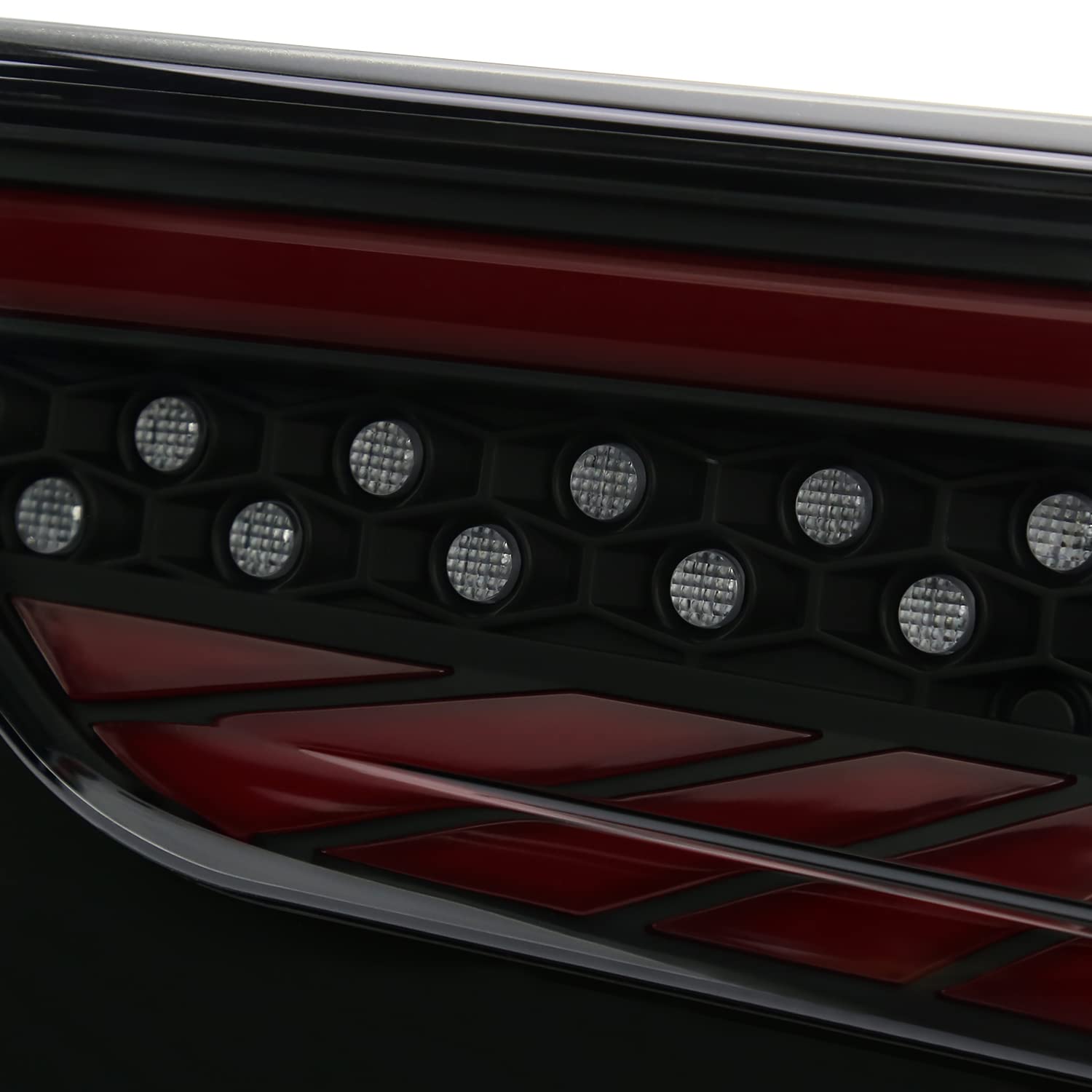 Black Smoke LED Sequential Tail Lights w/Red Light Strips and Startup Animation SPEC-D TUNING Compatible with 2018-2022 Honda Accord 4Dr Sedan, Left + Right Pair Assembly